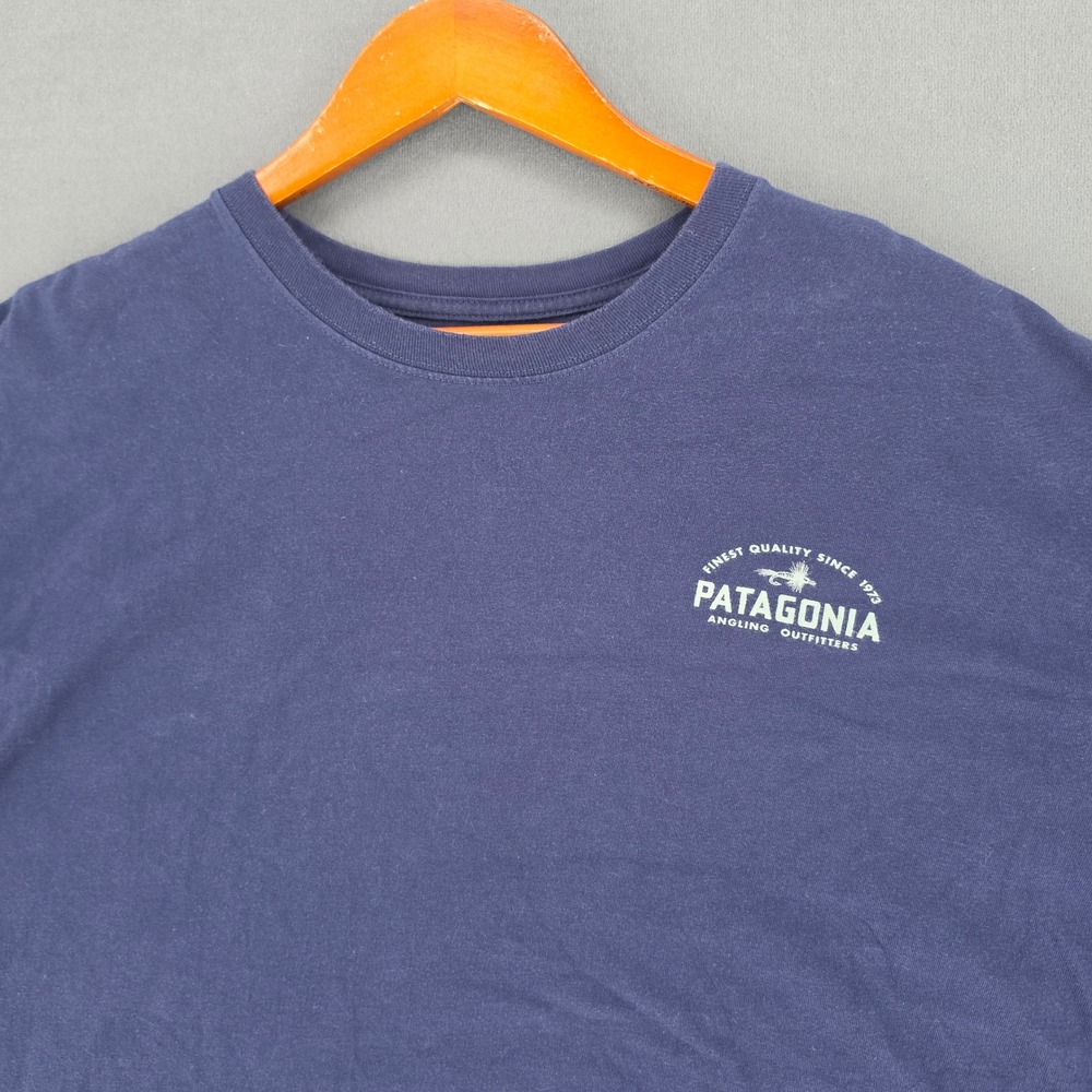 Patagonia Mens Angling Outfitters Organic Cotton T-Shirt Navy Blue XL 59546SP14